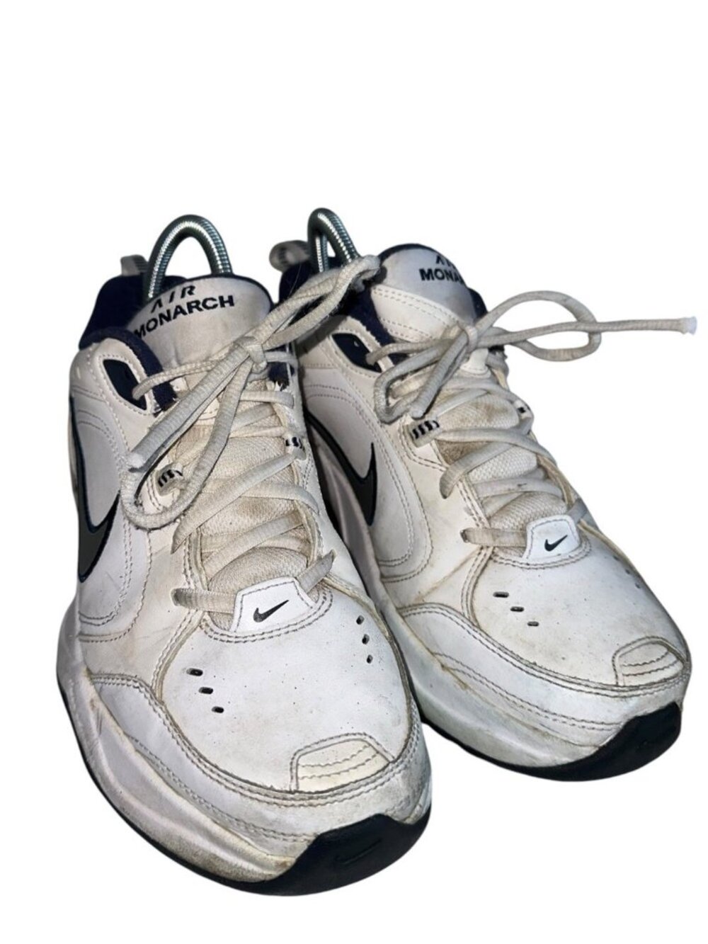 Nike Air Monarch IV Men’s Sz 7 Low-Top Lace-Up Sneakers White/Navy 415445-102